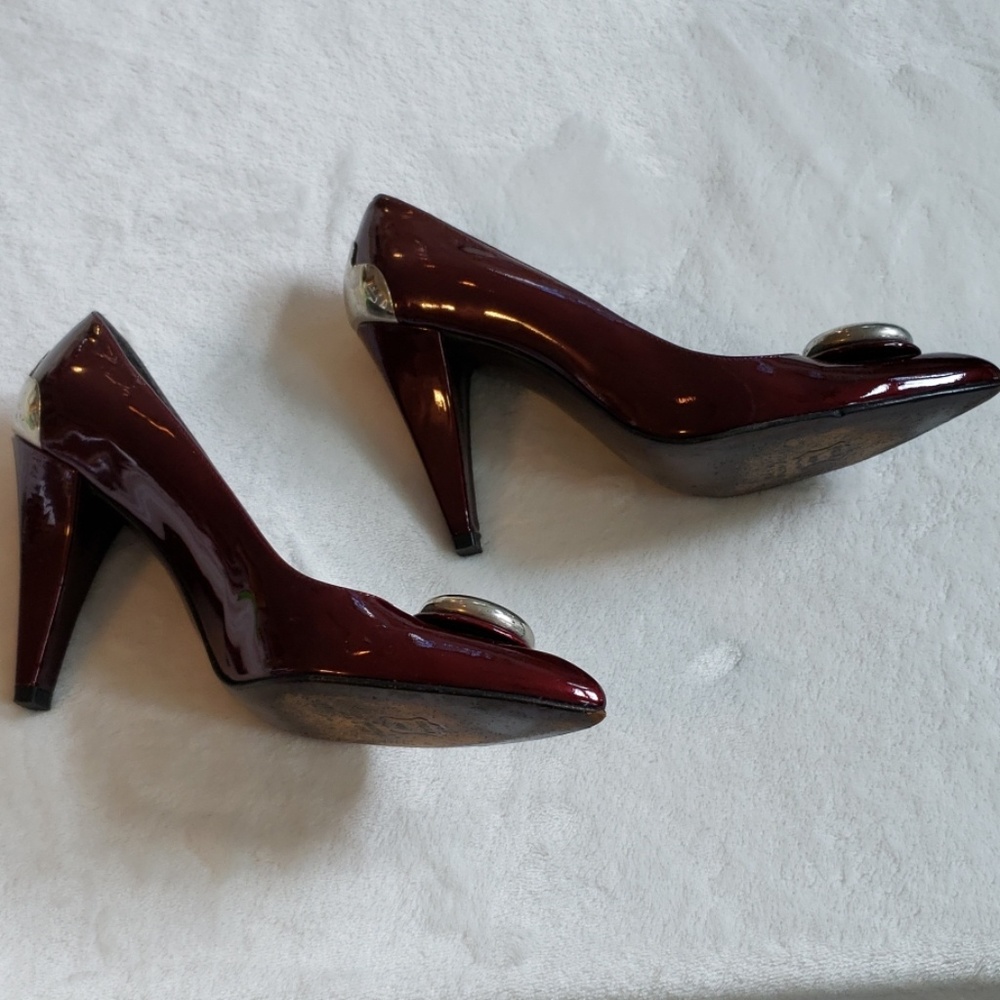 Stuart Weitzman Dark Red Pumps With Button The - image 5